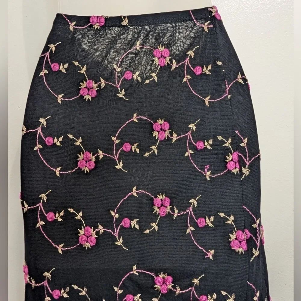 Y2K 90s Notations Floral Barbiecore Fairy Dark Academia Whimsigoth Skirt L - Picture 6 of 8
